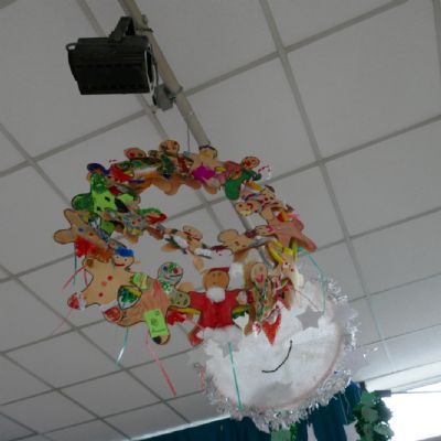 Christmas wreaths - each one created by a different class.