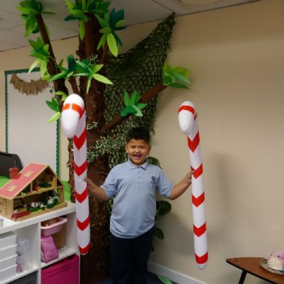 Pupil with Candy Canes